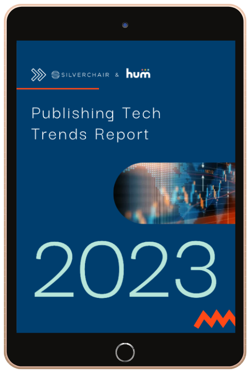 Publishing tech trends 2023 tablet graphic